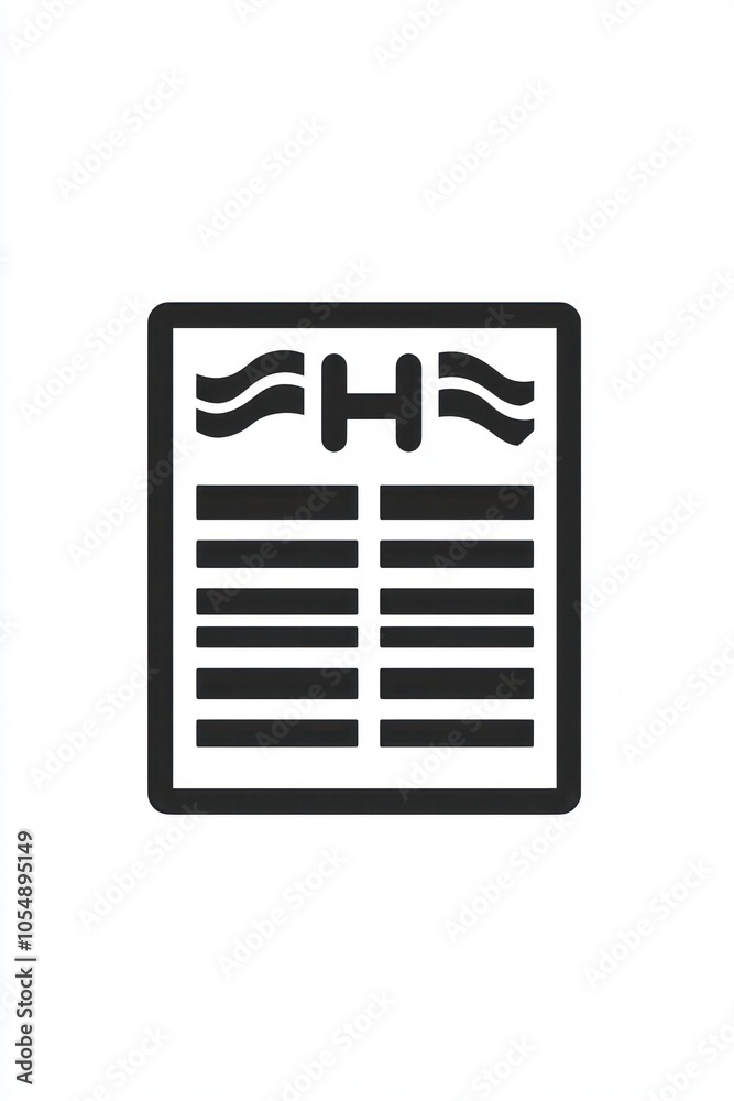 Daily newspaper glyph icon, tailored for visual representations of print media. Daily newspaper glyph icon, tailored for visual representations of print media.
