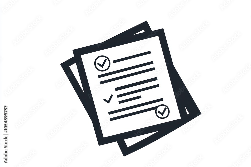 Minimalist design for a document form glyph icon, representing paperwork. Minimalist design for a document form glyph icon, representing paperwork.