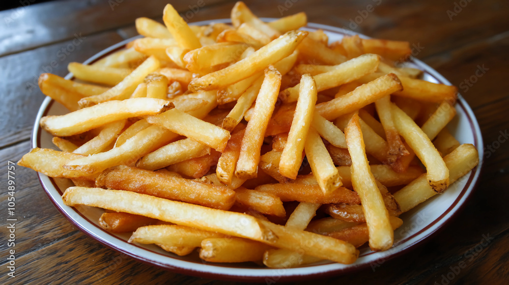 Plate of french fries Plate of french fries