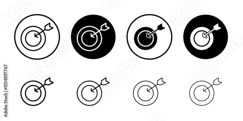 Bulls eye icon Flat simple outline set