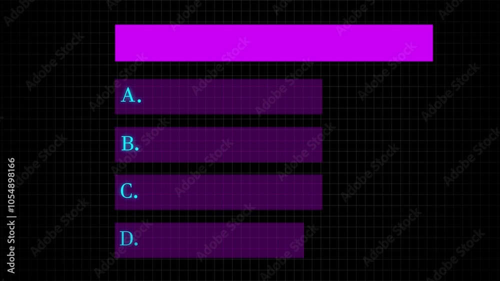 Quiz Example Animation animated quiz challenge template, question template animation with ...