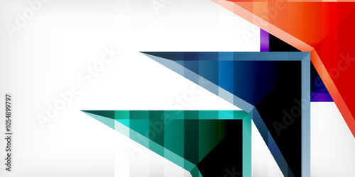 Abstract background color triangles and arrows composition. Vector Illustration For Wallpaper, Banner, Background, Card, Book Illustration, landing page