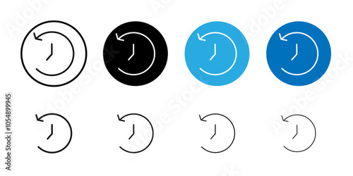 History icon Flat simple outline set