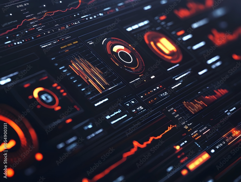 Futuristic data visualization with vibrant orange and black design. Ideal for tech, analysis, and digital interface concepts. Futuristic data visualization with vibrant orange and black design. Ideal for tech, analysis, and digital interface concepts.