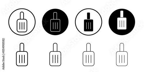 Luggage icon Flat simple outline set