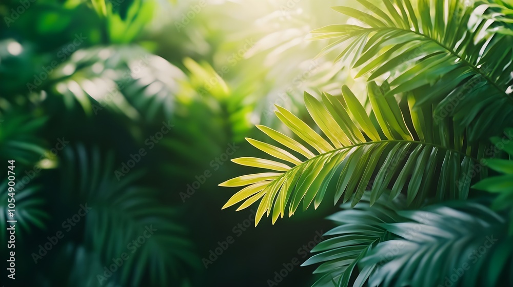 Tropical Green Palm Leaf Background Tropical Green Palm Leaf Background