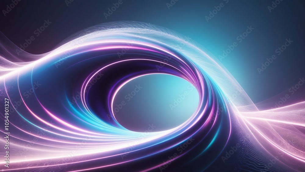 Swirling digital waves over a glowing background. Created with generative AI technology Swirling digital waves over a glowing background. Created with generative AI technology