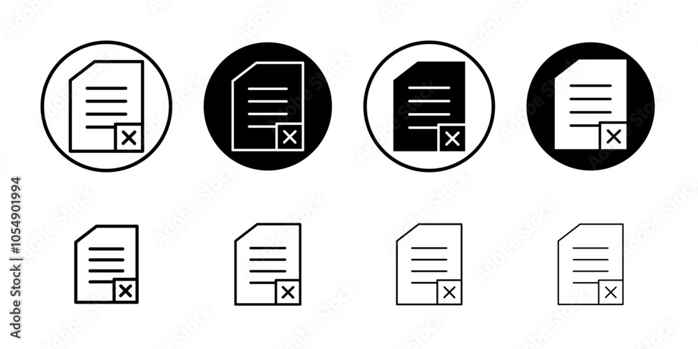 Remove document icon Flat simple outline set Remove document icon Flat simple outline set