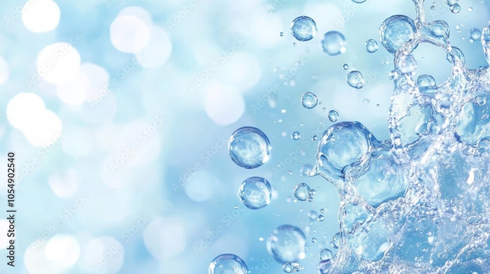 Abstract aquatic imagery, sparkling water bubbles on vibrant blue background creating refreshing visual texture Abstract aquatic imagery, sparkling water bubbles on vibrant blue background creating refreshing visual texture