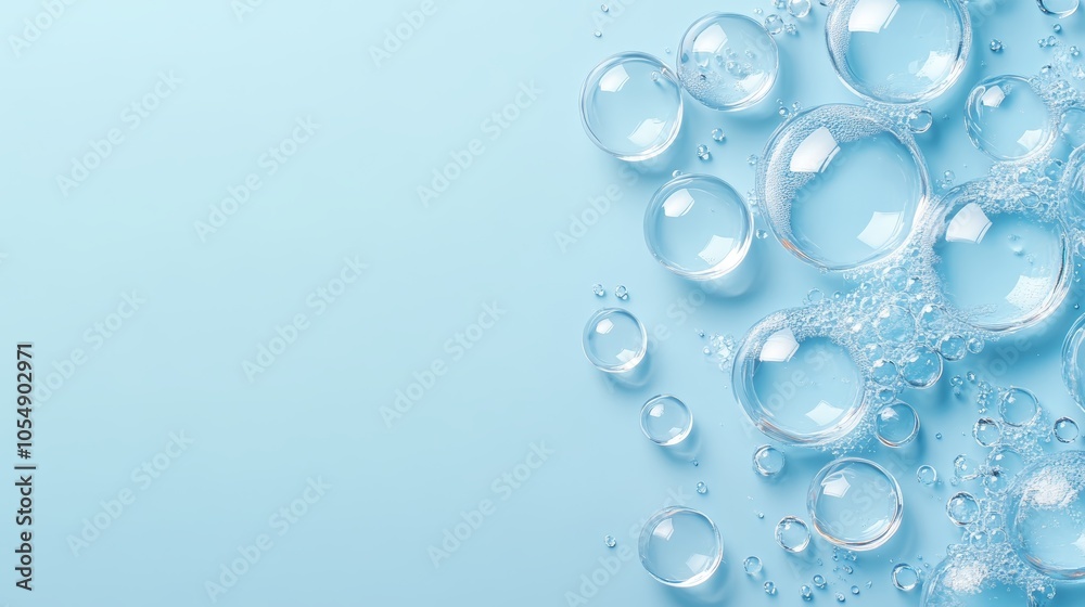 Dynamic water bubbles on refreshing blue backdrop, vibrant abstract visual with textured depth Dynamic water bubbles on refreshing blue backdrop, vibrant abstract visual with textured depth
