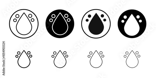 Waterproof icon Flat simple outline set photo