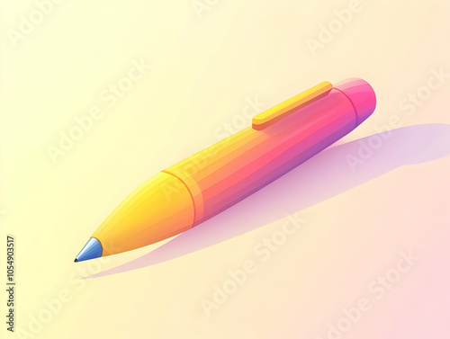 Floating Pen Glowing Digital Signature Illustration | Modern Communication Mastery Concept | Innovative Technology | Simple Flat Vector Design for Business and Tech Enthusiasts