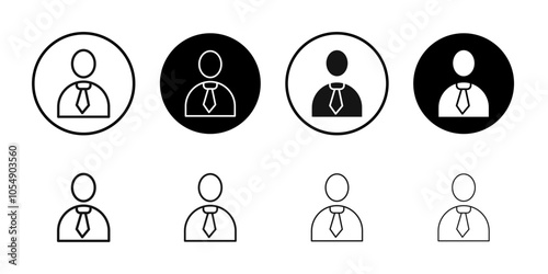 Worker icon Flat simple outline set