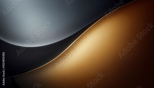  A close-up of a smooth, darck Silver, and darck gold gradient background with grainy texture, created with A.i generative.