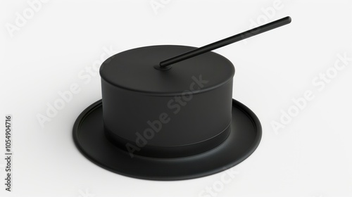 Black Top Hat with a Wand