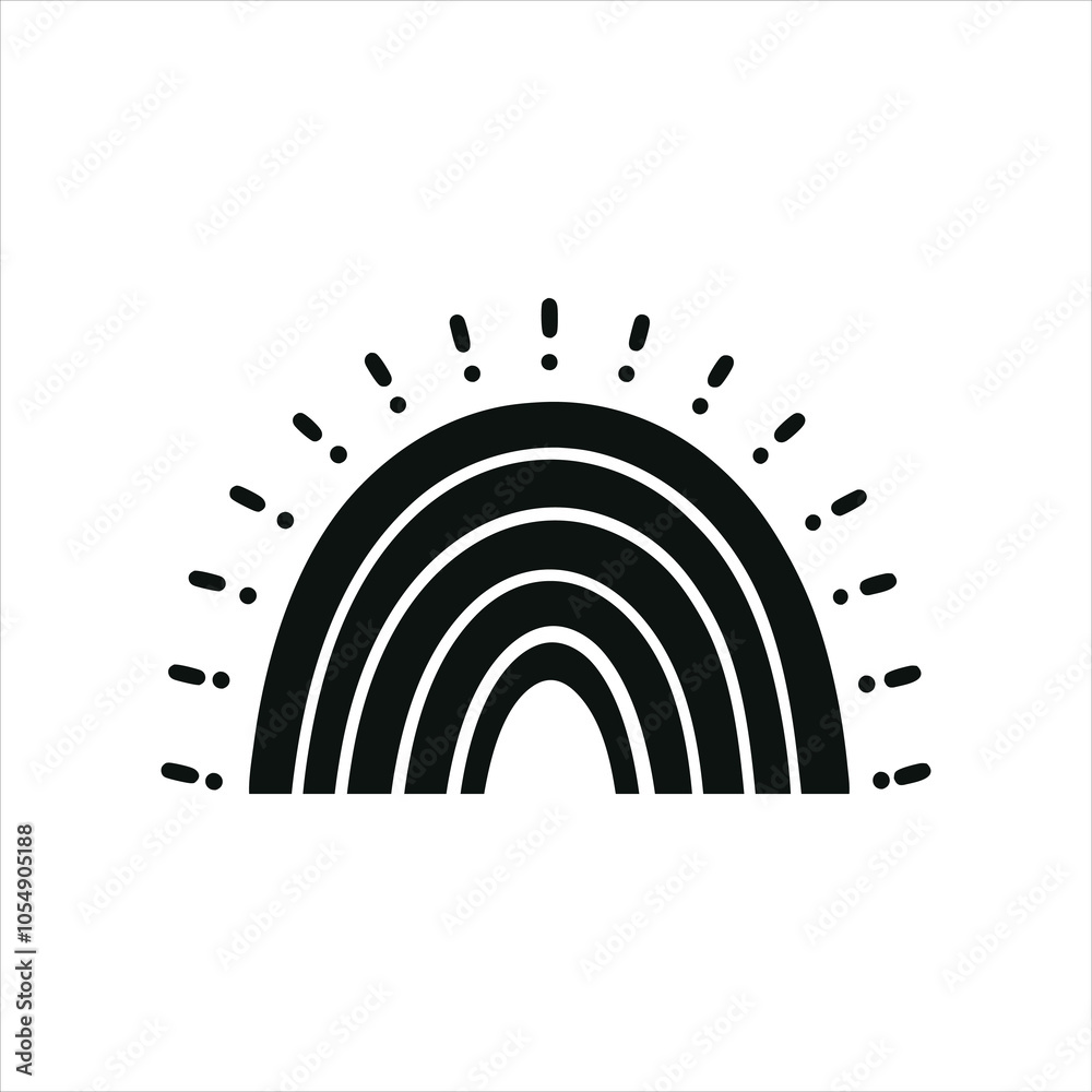 Fototapeta premium Rainbow Silhouette Clipart Design - Rainbow Vector illustration 