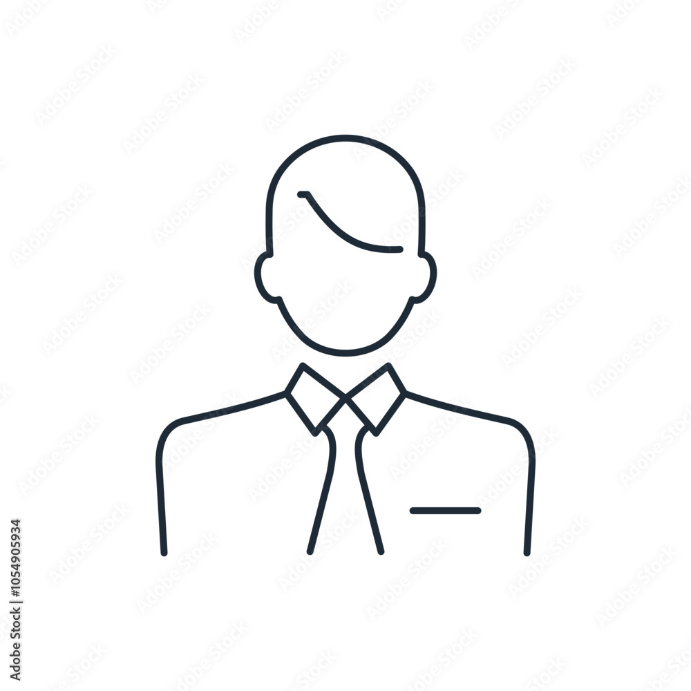 Man in a business suit. Business Person, politician. Vector linear icon isolated on white background. Man in a business suit. Business Person, politician. Vector linear icon isolated on white background.