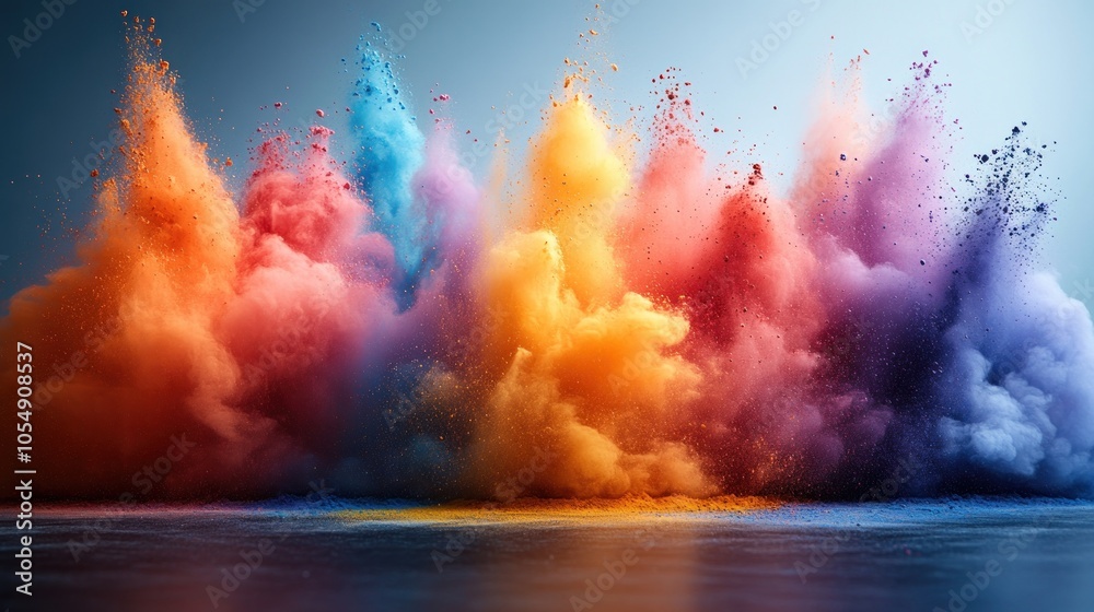 Fototapeta premium A Colorful Explosion of Powdered Pigment in Mid-Air