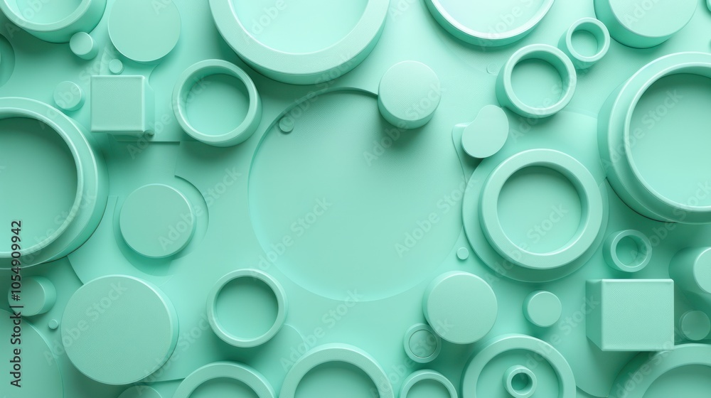 A bright mint green background with circular and square patterns, creating a playful and creative feel, perfect for artistic or youthful projects A bright mint green background with circular and square patterns, creating a playful and creative feel, perfect for artistic or youthful projects