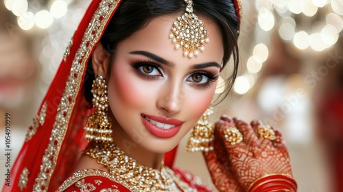 Elegant Bride in Traditional Wedding Attire