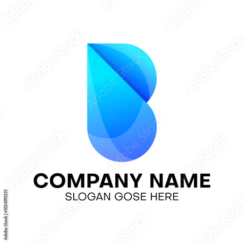 Modern abstract letter b logo design 