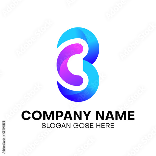 Modern letter bc cb logo design