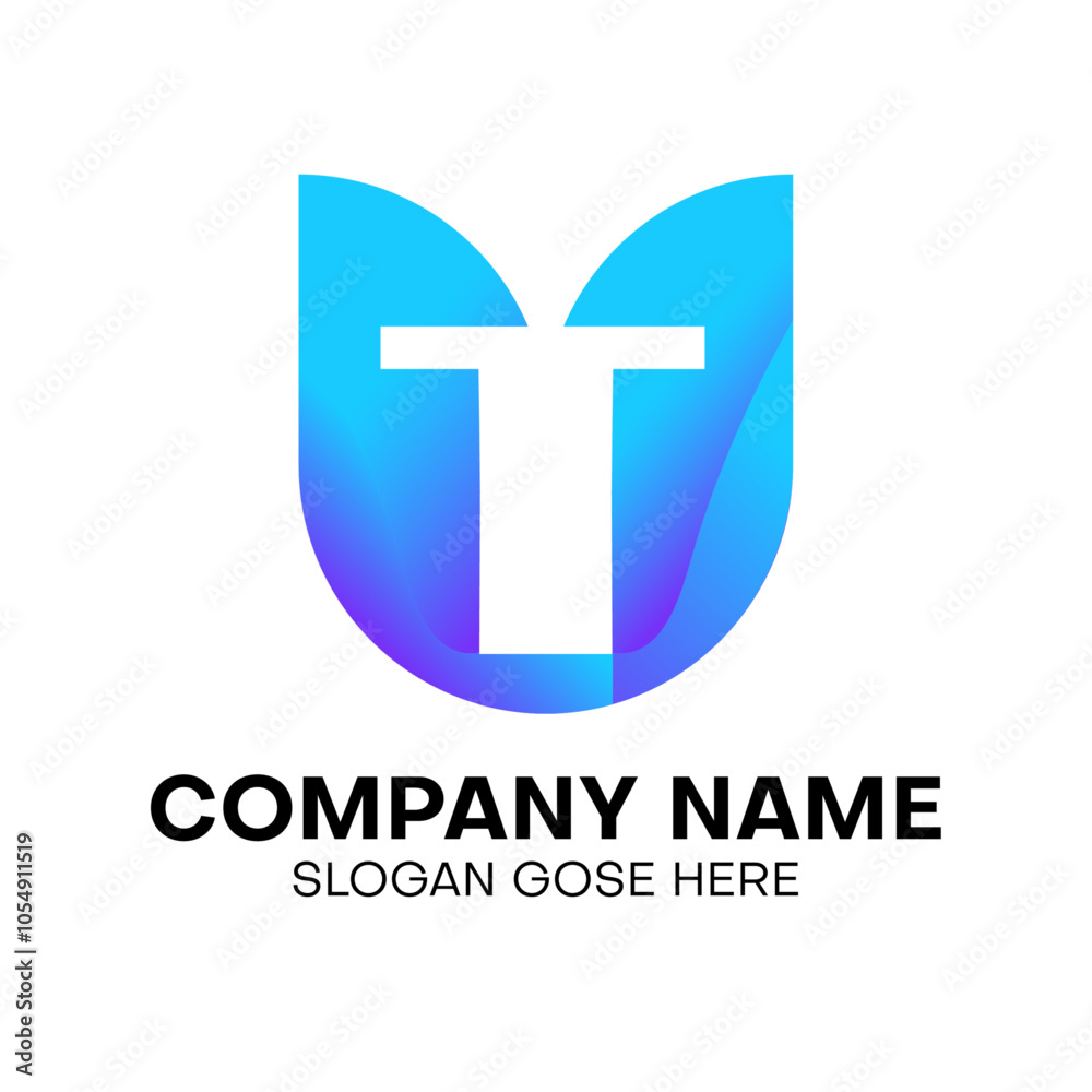Fototapeta premium Modern letter u logo design 