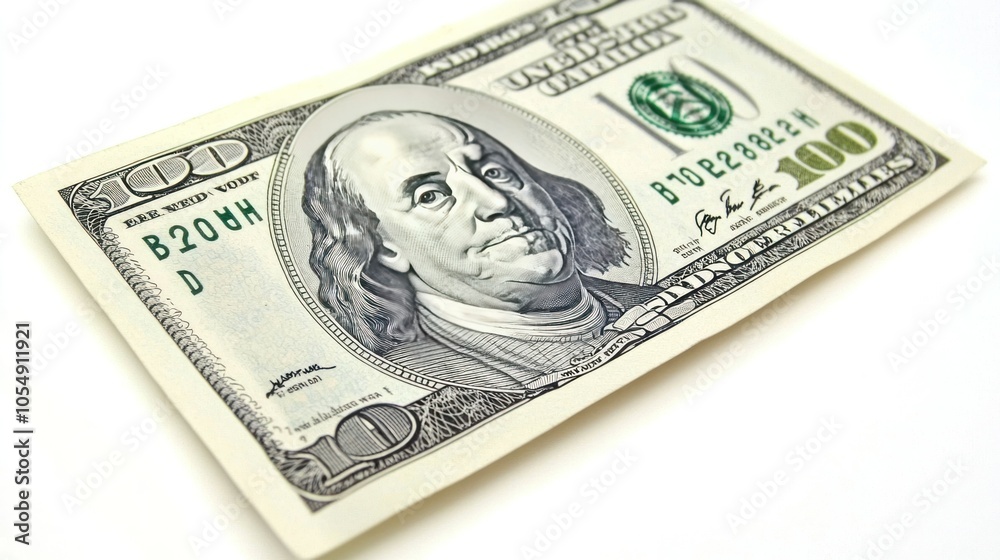Crisp and detailed 100 dollar bills floating, isolated on white Crisp and detailed 100 dollar bills floating, isolated on white