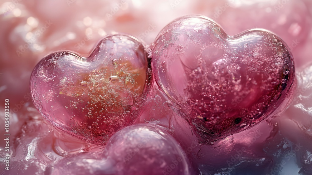 Beautiful Heart Shaped Objects with Sparkles in Pink Hue Beautiful Heart Shaped Objects with Sparkles in Pink Hue