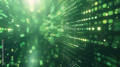 Wallpaper Mural A futuristic green digital background with minimalistic shapes, creating a sleek and modern aesthetic, perfect for professional and forward-thinking presentations Torontodigital.ca