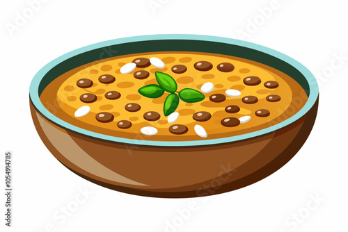 Illustrated comforting bowl of vegetable stew