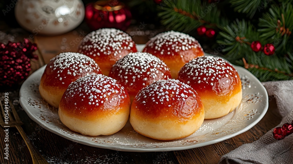 Festive Table Setting with Sufganiyot Delights