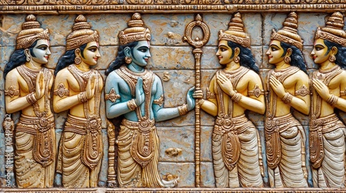 Divine Sculptures of Hindu Mythology in Relief Art