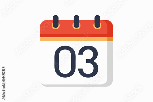 Calendar with 03 day simple icon vector design