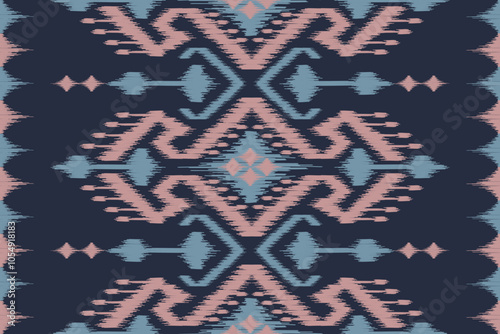 Rug ikat pattern Aztec style. Ethnic oriental seamless pattern in tribal. folk embroidery, American, mexican for fabric, carpet, textile, clothing, batik, motif.