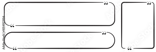 Quote box frame big set for the great design of speech quotation marks. Templates of texting black line quote frames for definition, remark, and citation design. Creative vector retro marks collection