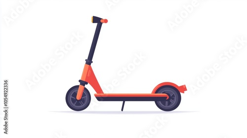 Electric Scooter Illustration Red and Black Design Modern Transportation