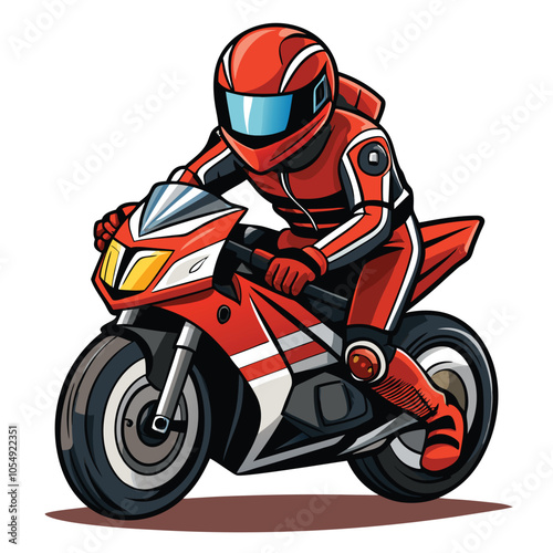 Motorcycle Rider vector and illustration isolated on white background.