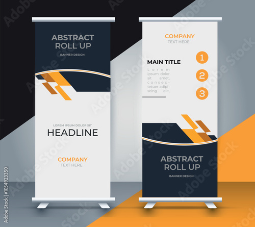 modern roll up banner template with abstract design