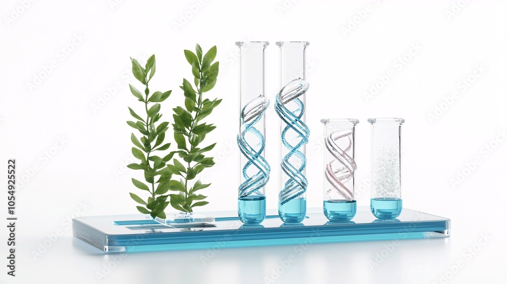 Scientific Analysis with DNA Helix and Test Tubes Scientific Analysis with DNA Helix and Test Tubes