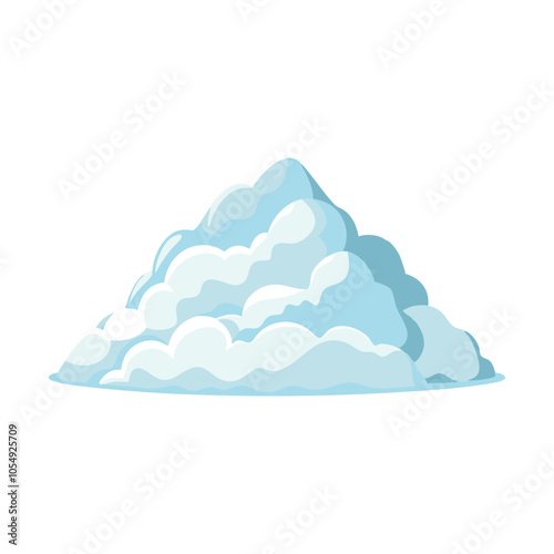 Pile of snow isolated flat vector illustration on white background