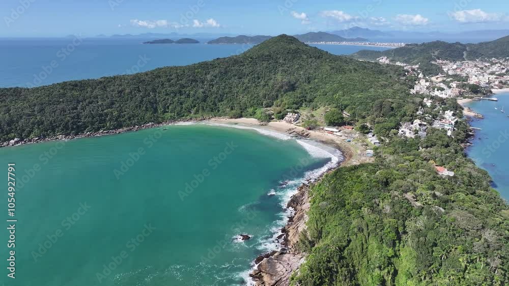 Retiro Dos Padres Beach At Bombinhas Santa Catarina Brazil. Bird Eye View Of A Amazing Coastal Beach In The Summer Holiday. Coast Clouds Sky Seaside Summertime. Coast Outdoors Scenic Coastline. Retiro Dos Padres Beach At Bombinhas Santa Catarina Brazil. Bird Eye View Of A Amazing Coastal Beach In The Summer Holiday. Coast Clouds Sky Seaside Summertime. Coast Outdoors Scenic Coastline.