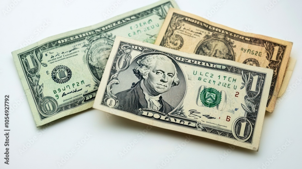 US currency notes floating isolated, detailed and realistic on white US currency notes floating isolated, detailed and realistic on white