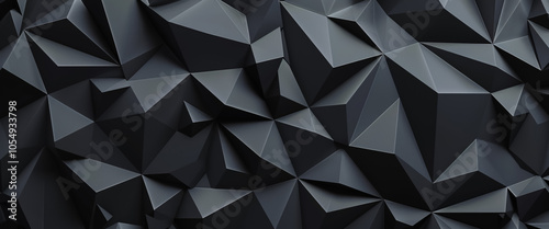 Abstract geometric black background featuring triangles.