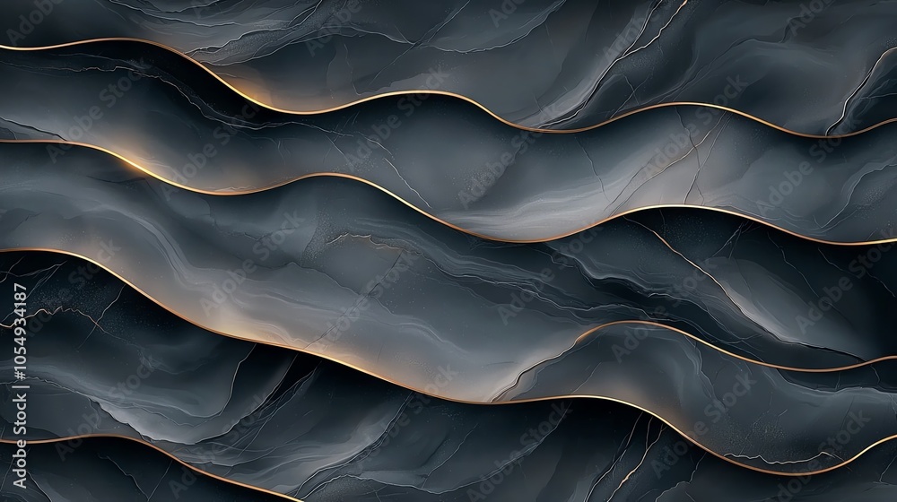Abstract dark waves with subtle golden highlights, creating a smooth, flowing texture for modern and elegant backgrounds. Abstract dark waves with subtle golden highlights, creating a smooth, flowing texture for modern and elegant backgrounds.