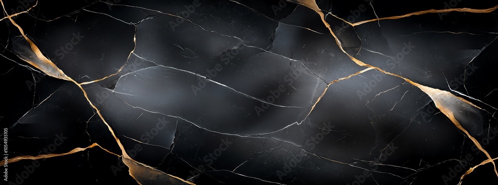 Elegant black marble texture with golden veins, perfect for background or design inspiration in modern and luxurious settings. Elegant black marble texture with golden veins, perfect for background or design inspiration in modern and luxurious settings.