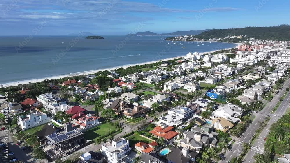 Jurere Internacional At Florianopolis Santa Catarina Brazil. Turquoise Ocean Waves Gently Crashing On Tropical Beach. Paradise Island Skyline Recreation Stunning. Recreation Watercolor Shore. Jurere Internacional At Florianopolis Santa Catarina Brazil. Turquoise Ocean Waves Gently Crashing On Tropical Beach. Paradise Island Skyline Recreation Stunning. Recreation Watercolor Shore.