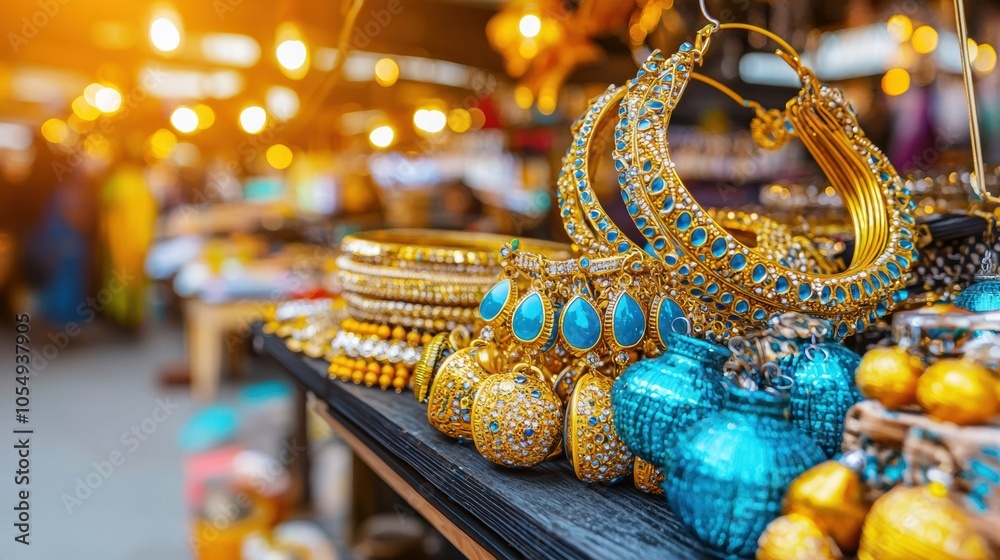 Fototapeta premium Vibrant Display of Colorful Traditional Jewelry