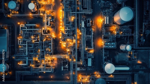 Smart technology controls running a fully automated industrial plant from a central hub.