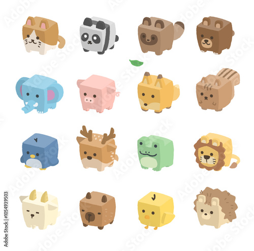 四角い動物セット